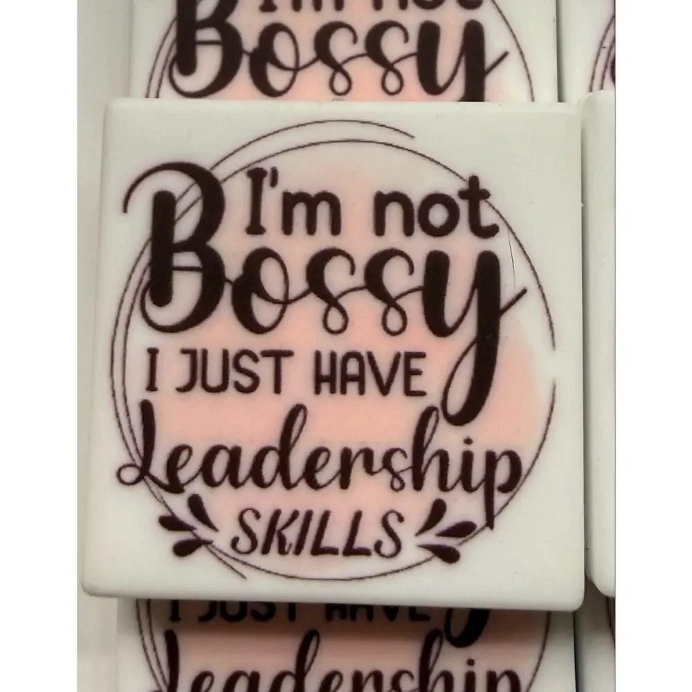 Set of 6 Snarky “I’m Not Bossy” Silicone Focals for Pens Keychains Crafts funny
